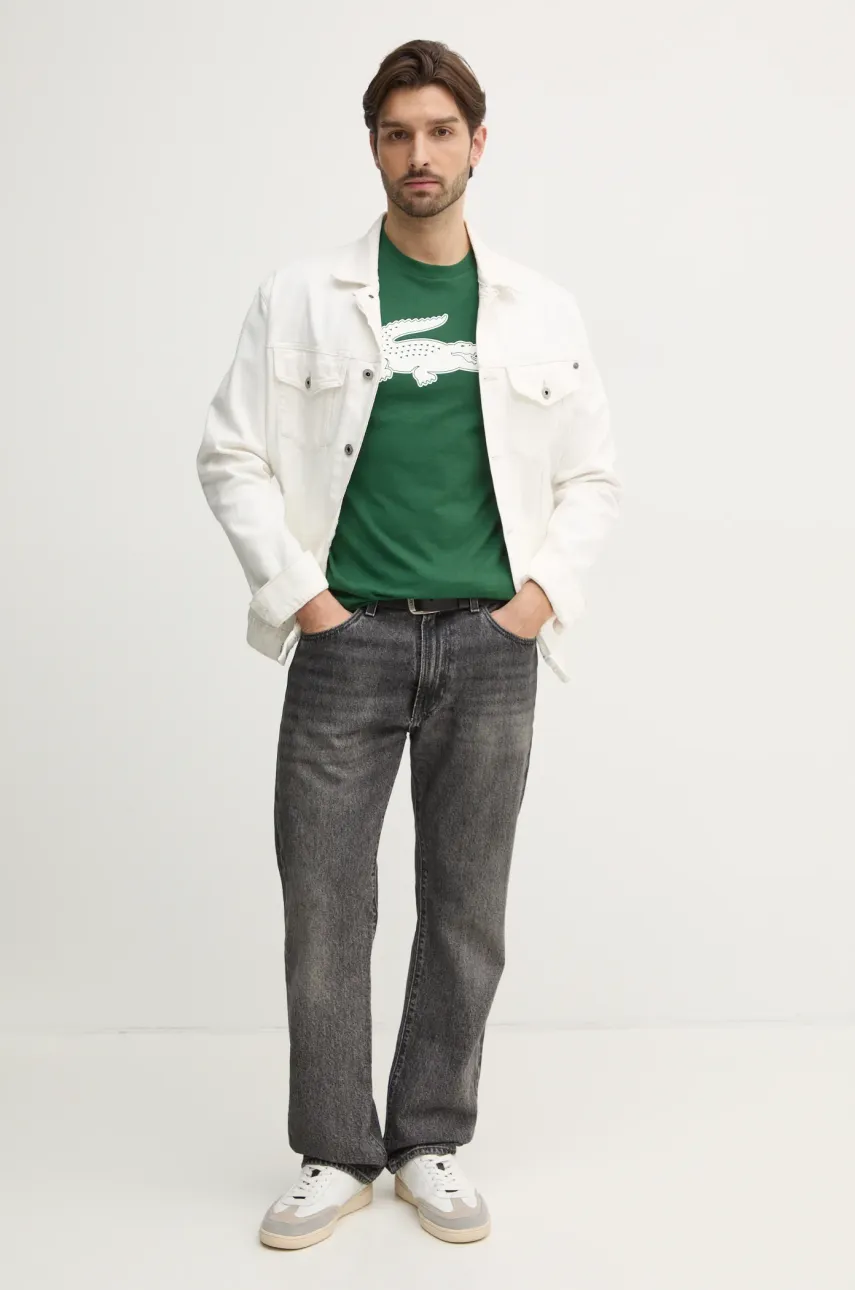 Футболка Lacoste мужская цвет зелёный с принтом TH2042 Футболка Lacoste мужская цвет зелёный с принтом TH2042