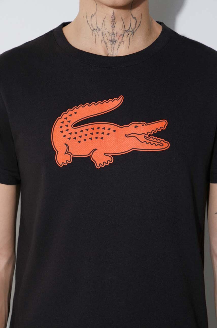 Μπλουζάκι Lacoste χρώμα: μαύρο φωτογραφία