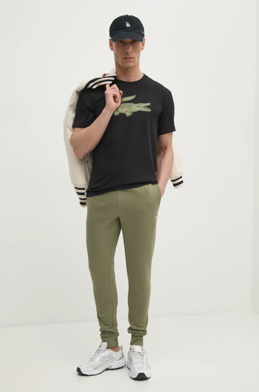 Футболка Lacoste мужская цвет чёрный с принтом TH2042 Футболка Lacoste мужская цвет чёрный с принтом TH2042