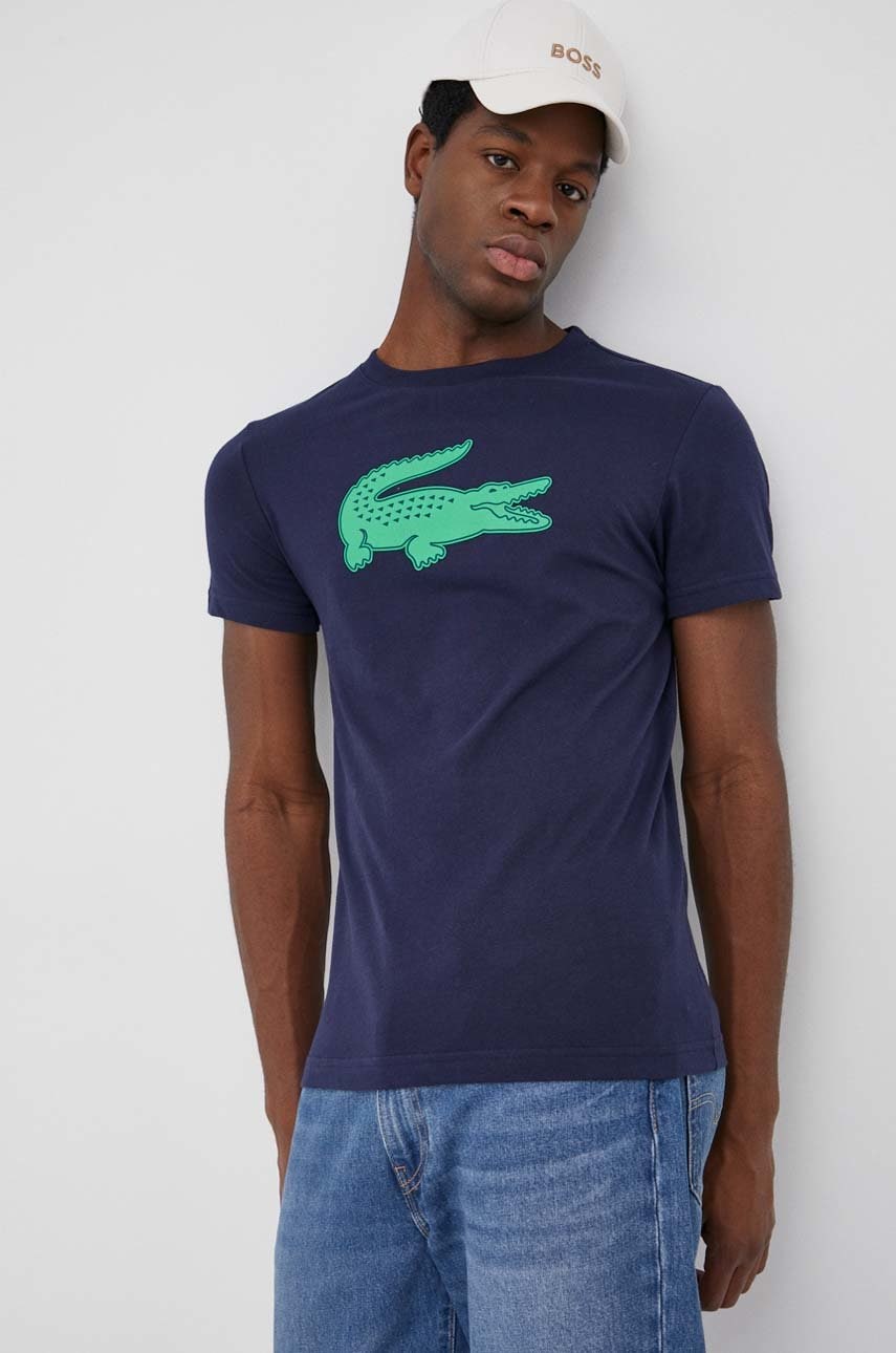 

Футболка Lacoste мужской цвет синий с принтом