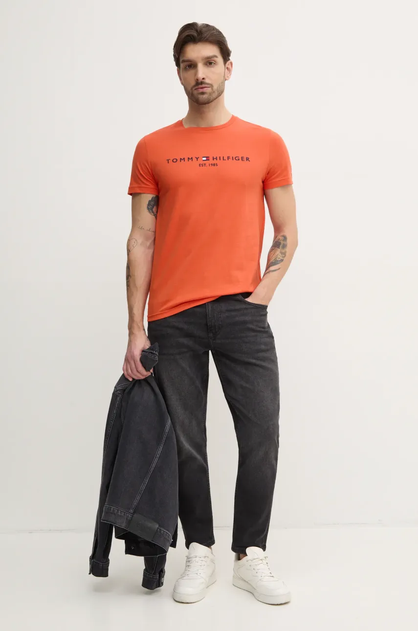 Хлопковая футболка Tommy Hilfiger мужская с аппликацией MW0MW11797 Хлопковая футболка Tommy Hilfiger мужская с аппликацией MW0MW11797