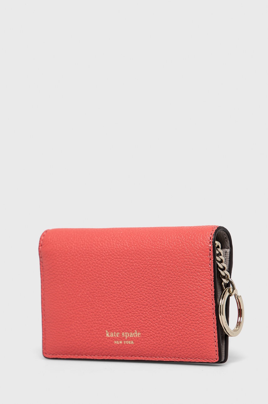 

Кожаный кошелек Kate Spade женский цвет розовый