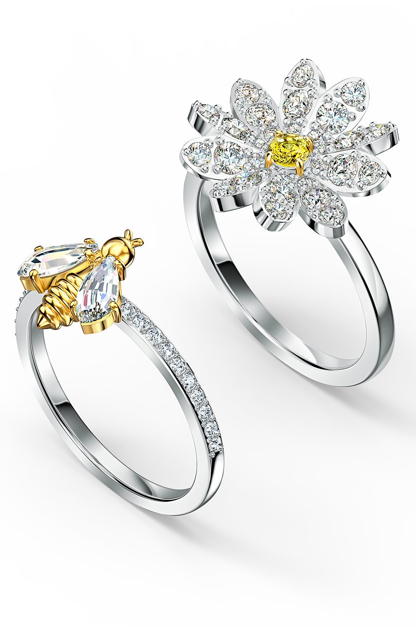 

Персні Swarovski (2-pack) колір срібний