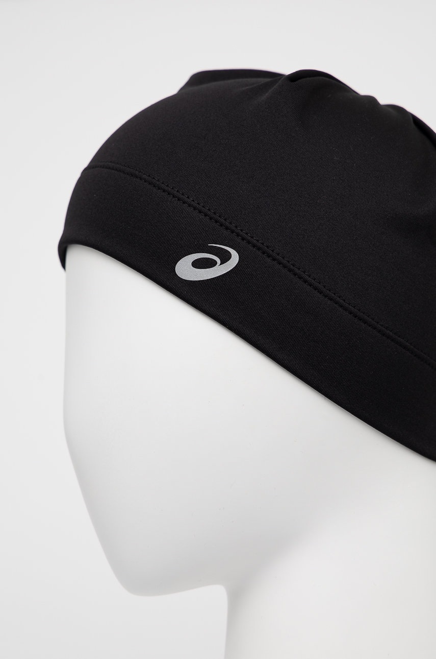 Σκούφος και γάντια Asics χρώμα: μαύρο φωτογραφία