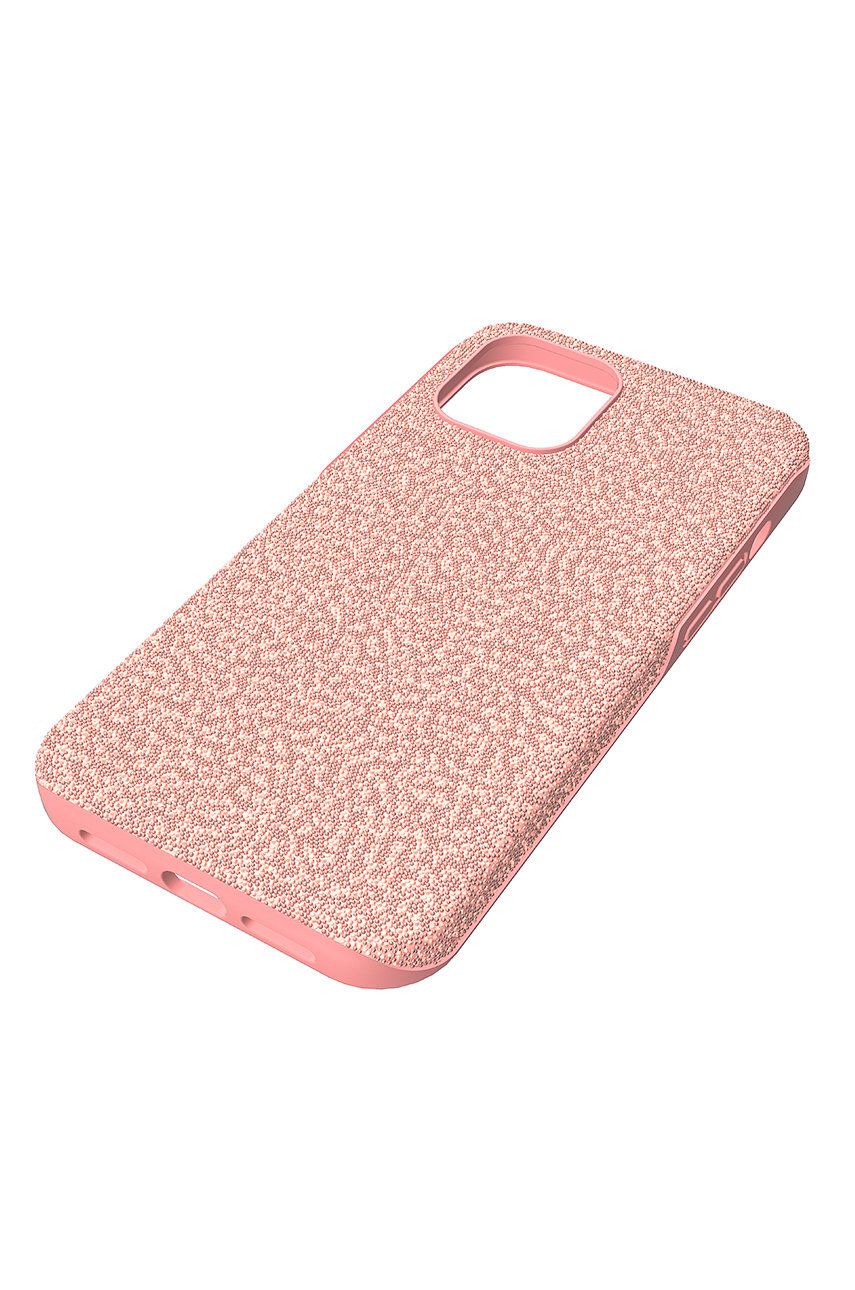 Swarovski Husă de telefon iPhone 12 High Pro Max culoarea roz answear.ro