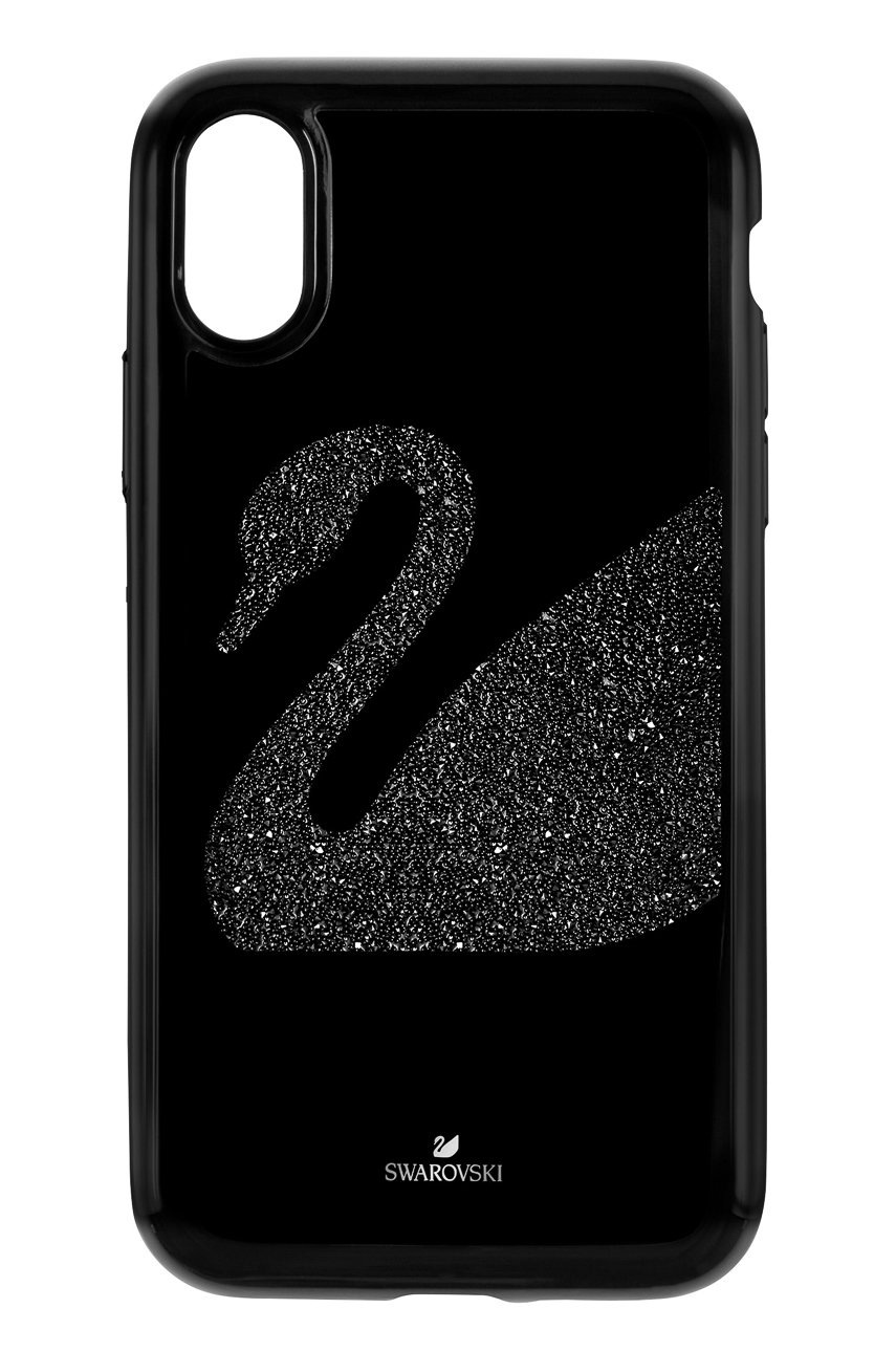 

Swarovski - Кейс за телефон iPhone XR Swan Fabric, Черен