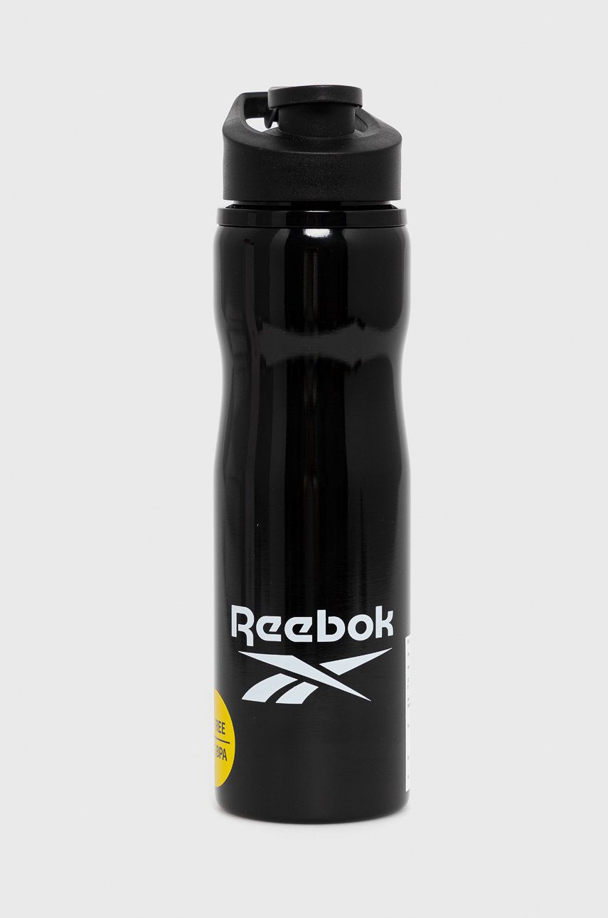 Láhev Reebok GK4295 černá barva - černá -  100% Kov