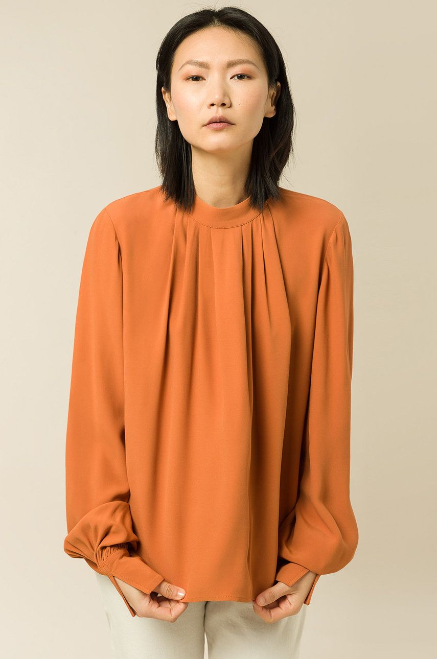 Ivy & Oak Bluză femei, culoarea maro, material neted imagine reduceri black friday 2021 answear.ro