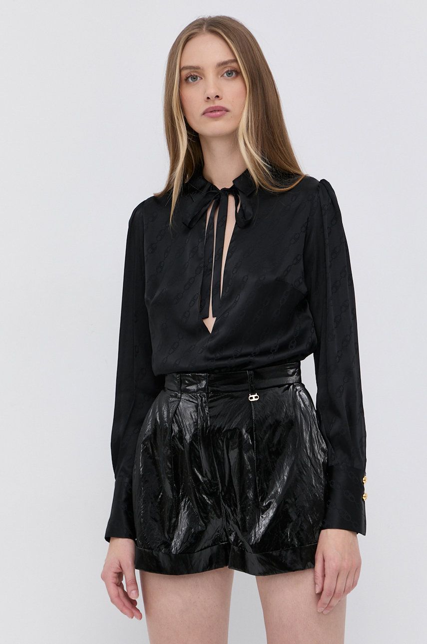 Elisabetta Franchi Bluză femei, culoarea negru, material neted answear.ro imagine 2022 13clothing.ro