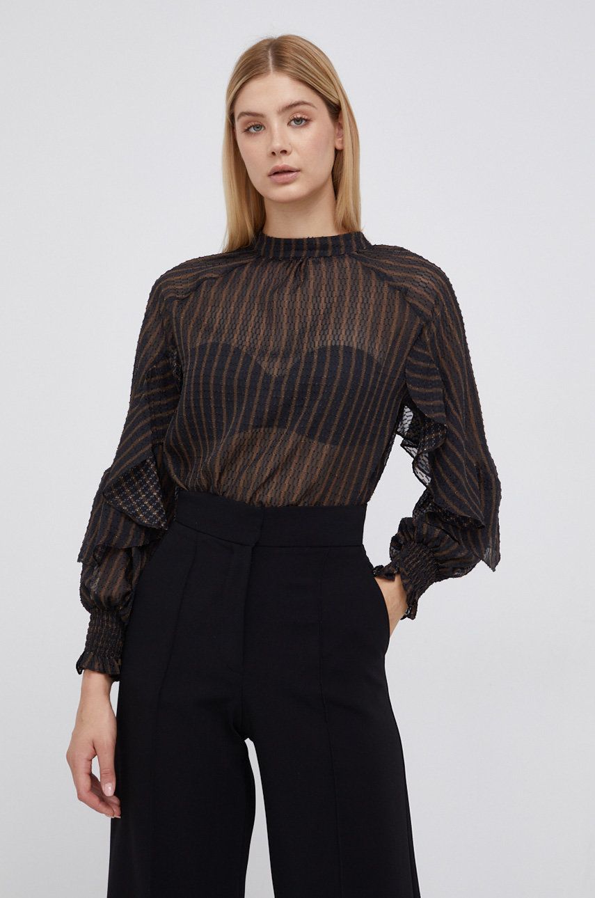 Sisley Bluză femei, culoarea negru, in dungi answear.ro imagine 2022 13clothing.ro