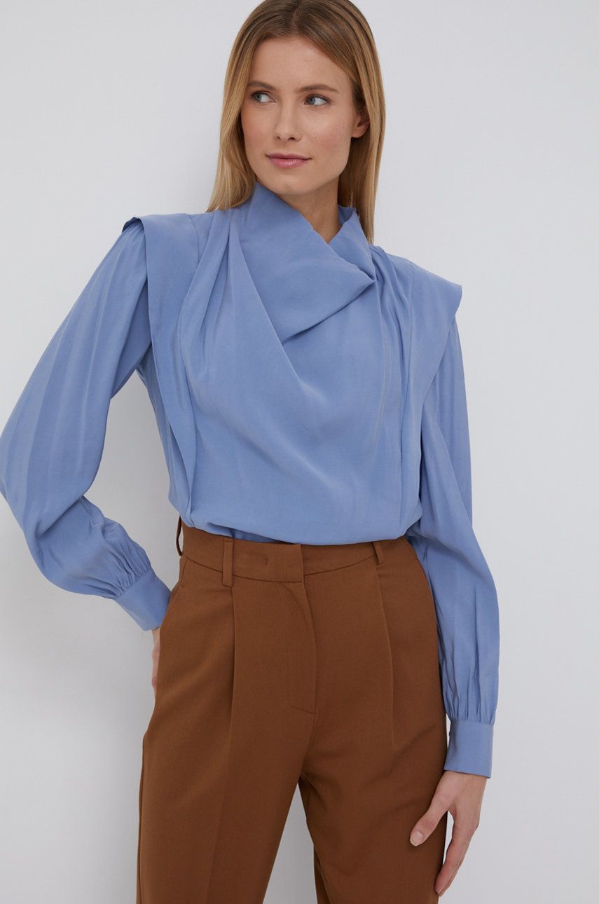 Sisley Bluză femei, material neted answear.ro imagine megaplaza.ro