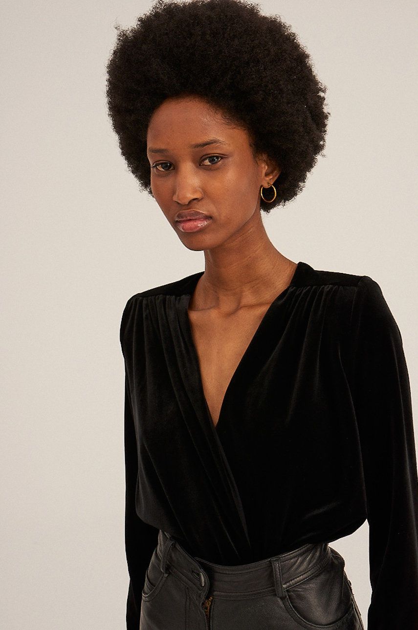Undress Code Bluză femei, culoarea negru, material neted answear.ro