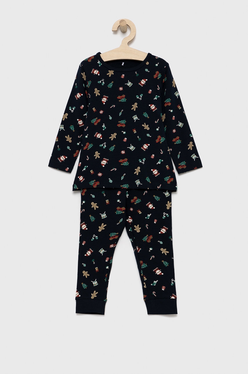 Name It pijama copii culoarea albastru marin, modelator
