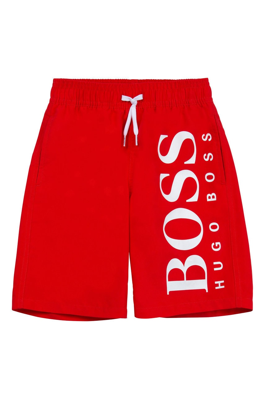Boss pantaloni scurți de baie copii culoarea rosu