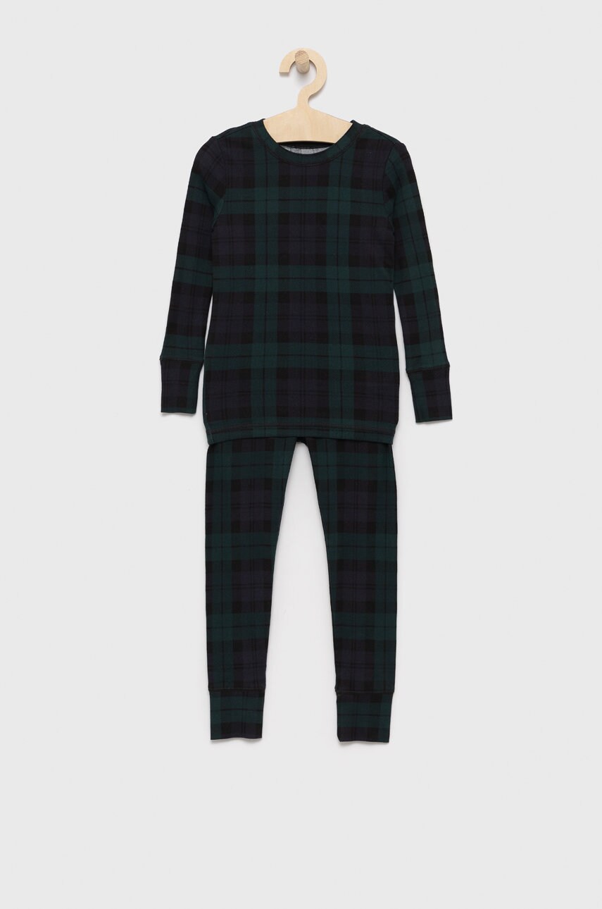 GAP Pijamale de bumbac pentru copii culoarea verde, modelator