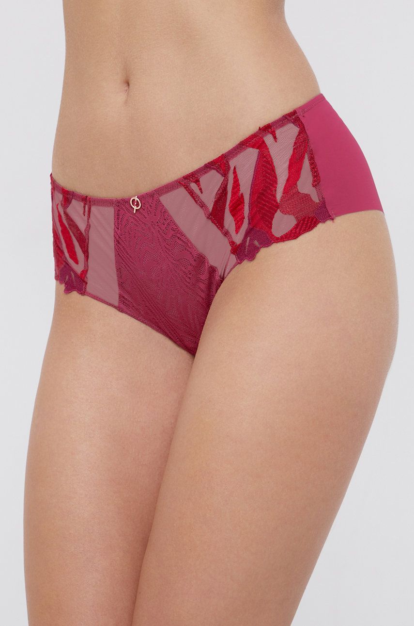 Kalhotky Chantelle růžová barva, průhledné - růžová -  Materiál č. 1: 22% Elastan