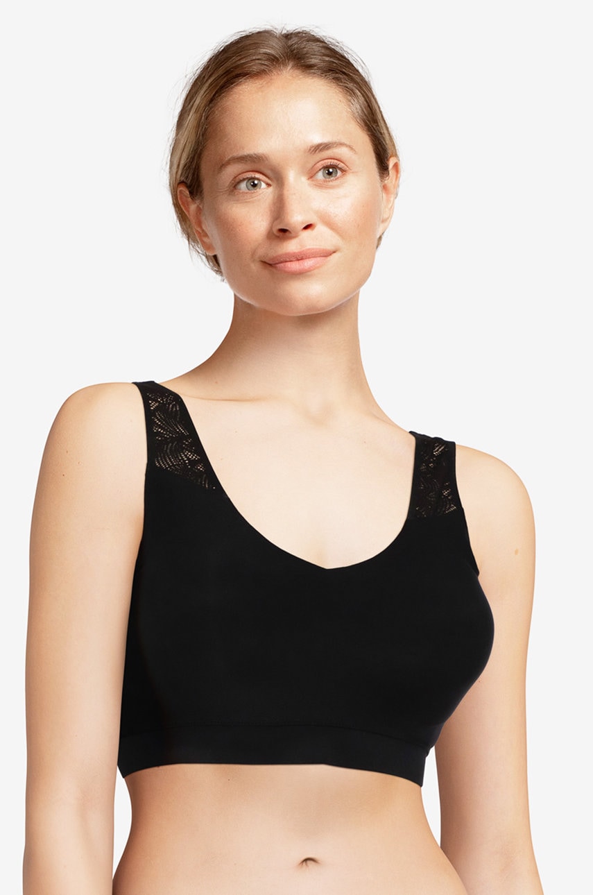 Chantelle Sutien culoarea negru, dantela, material neted