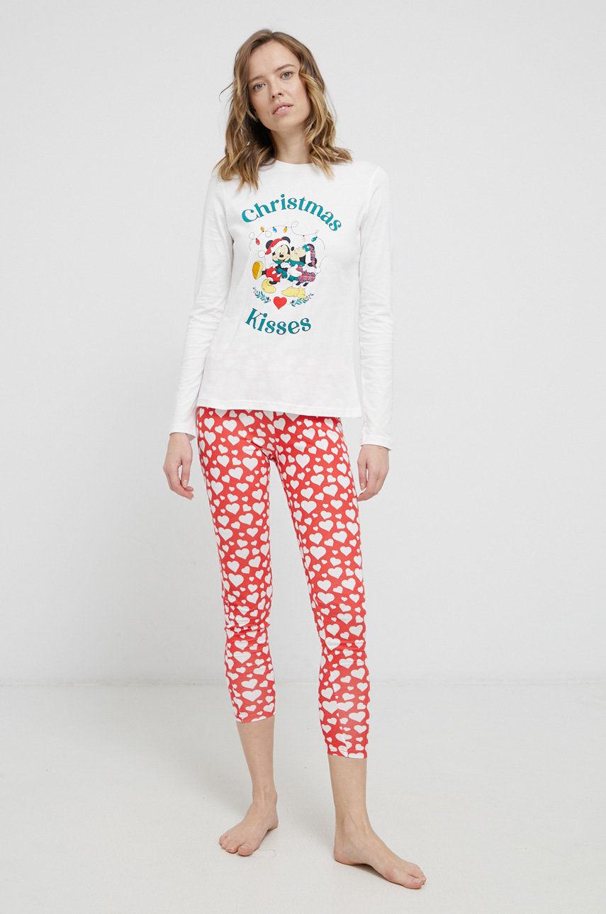 Only Pijamale de bumbac x Disney culoarea rosu answear.ro imagine noua lenjerie-femei.ro