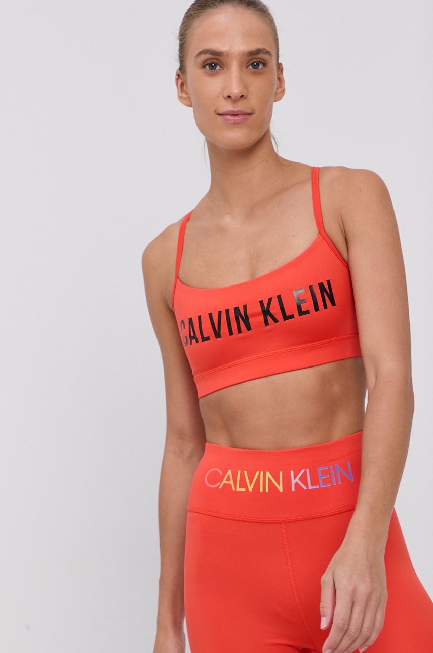 Calvin Klein Performance Biustonosz sportowy kolor pomarańczowy