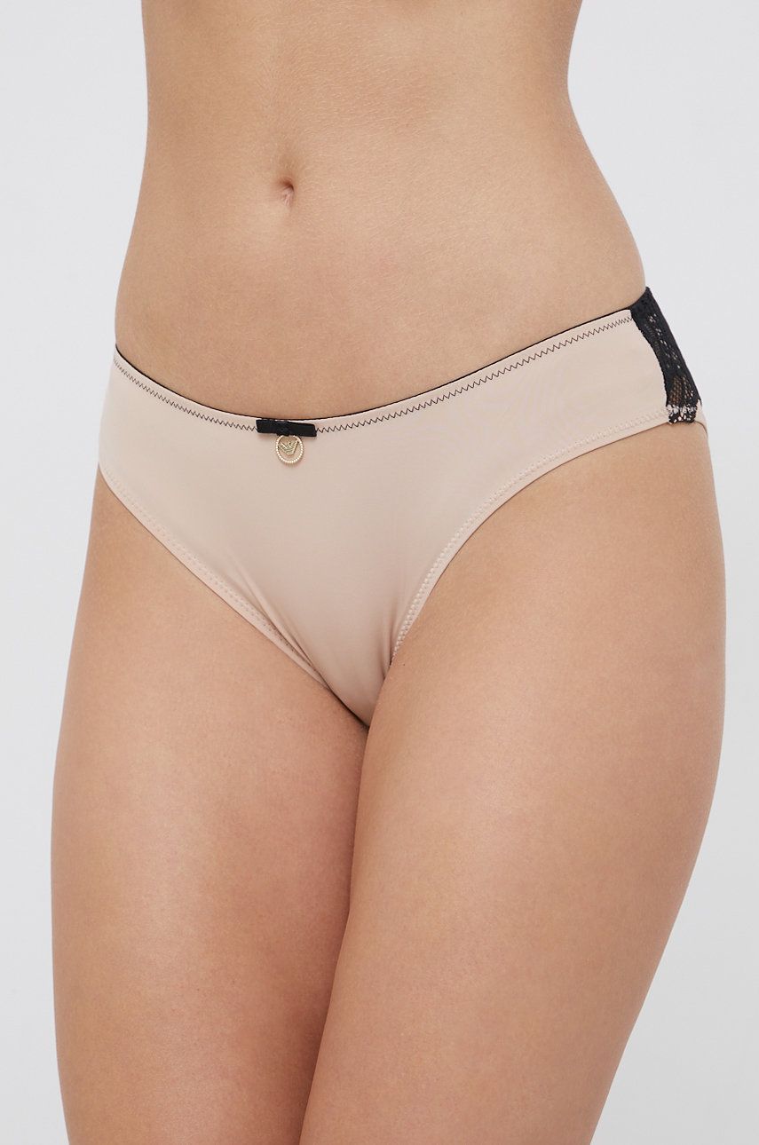 Emporio Armani Underwear Biustonosz kolor beżowy transparentny