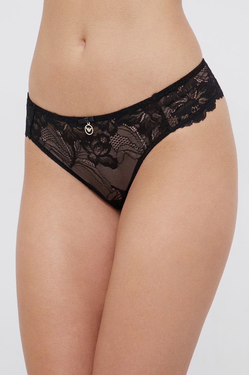 Emporio Armani Underwear Chiloți brazilieni culoarea negru, transparent answear.ro imagine noua lenjerie-femei.ro