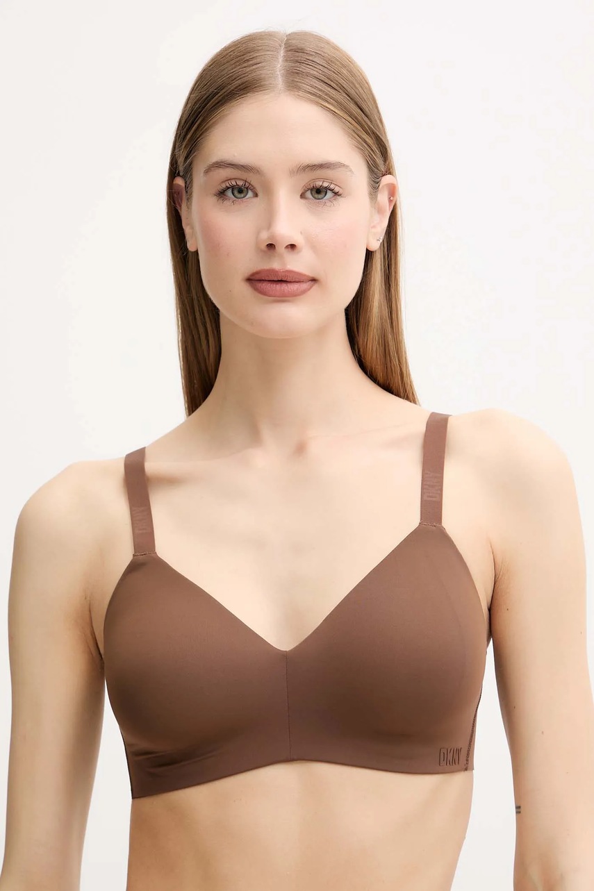 Dkny sutien culoarea maro, neted