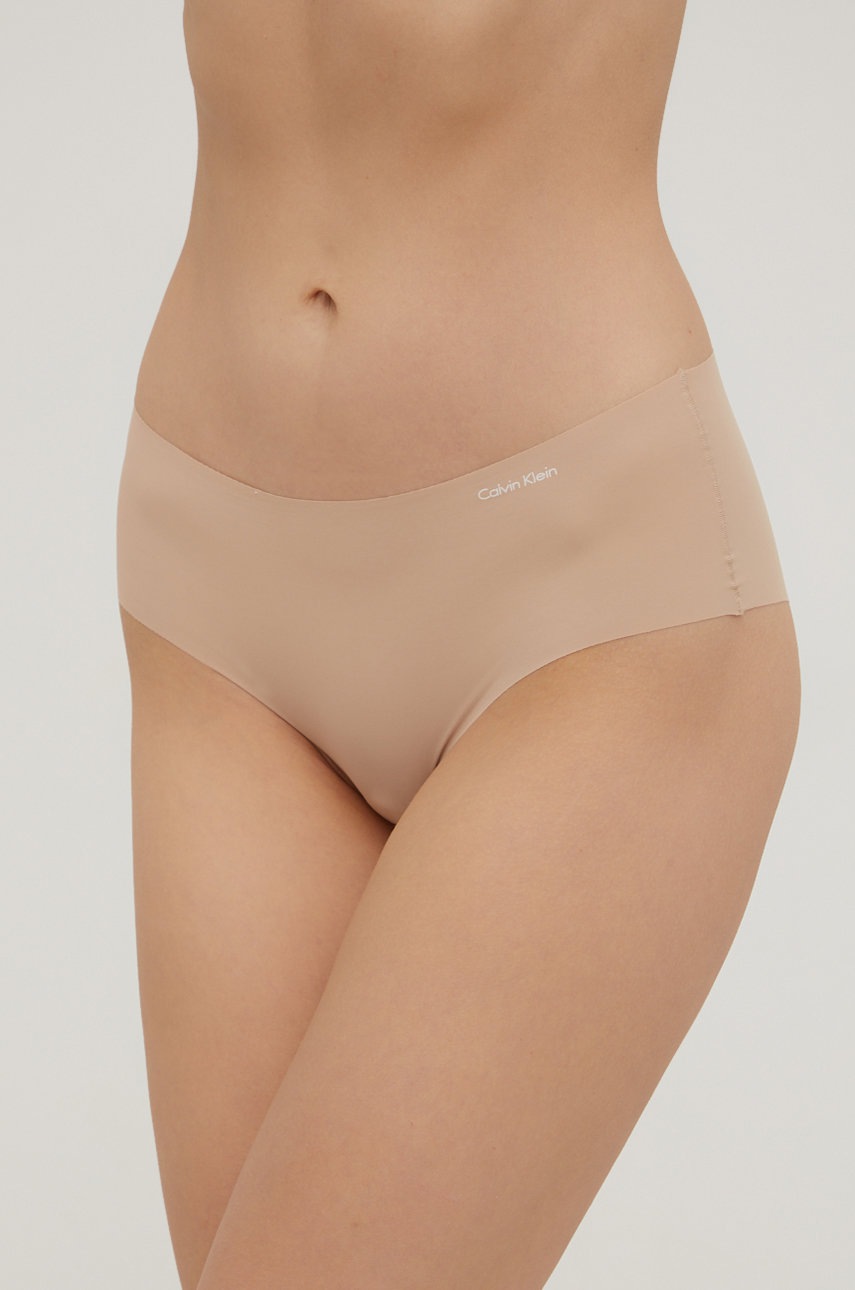 

Бикини Calvin Klein Underwear в прозрачен цвят, Бежов