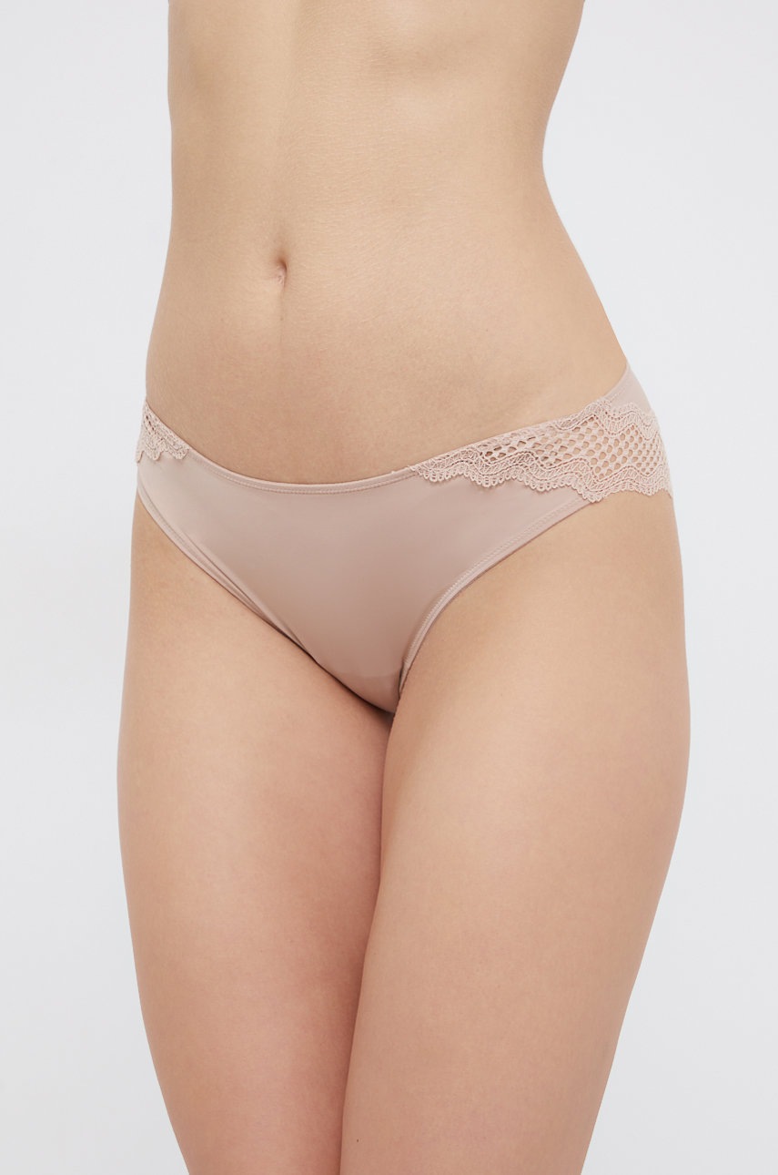 

Бикини Calvin Klein Underwear в прозрачен цвят, Бежов