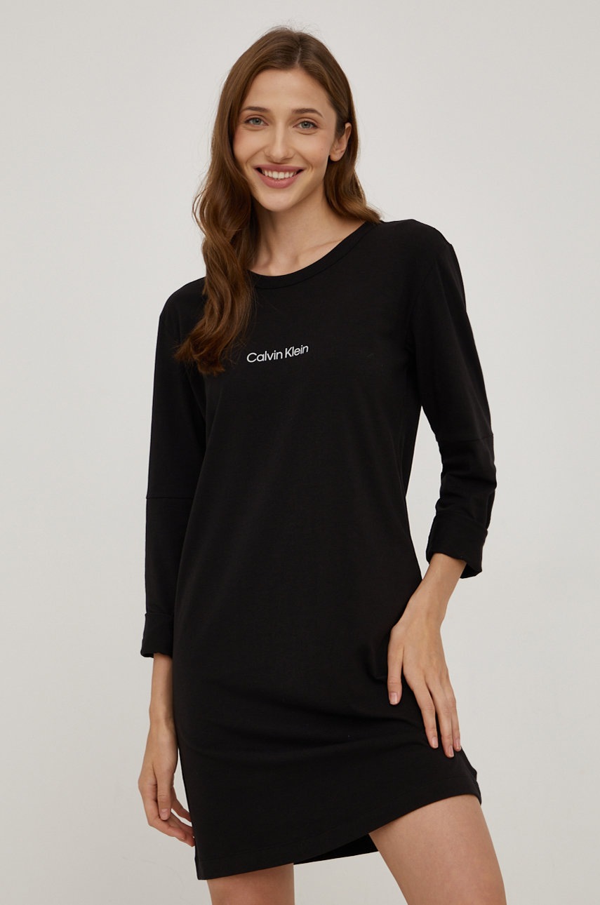 

Нощница Calvin Klein Underwear дамска в черно, Черен