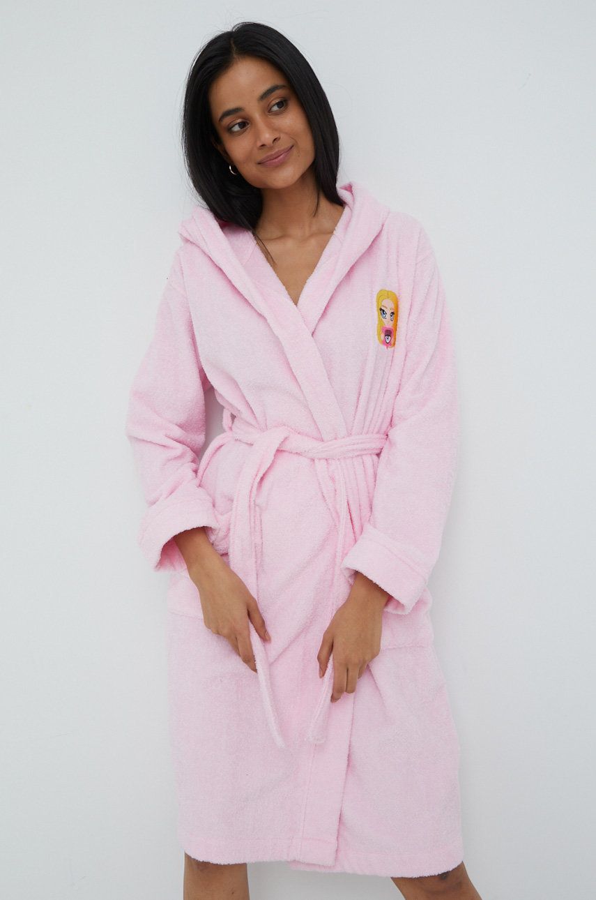 Chiara Ferragni Halat de baie din bumbac culoarea roz answear.ro imagine noua