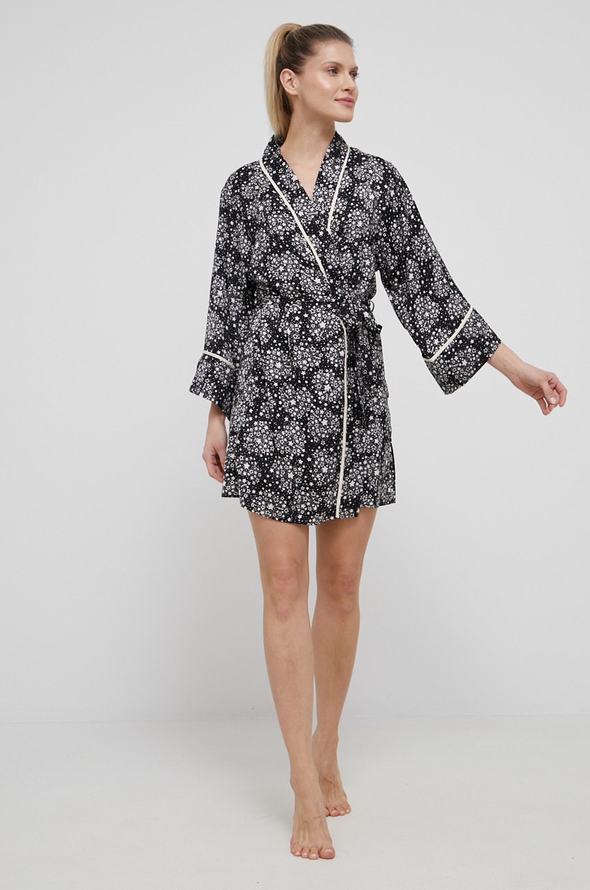 

Халат Dkny колір чорний