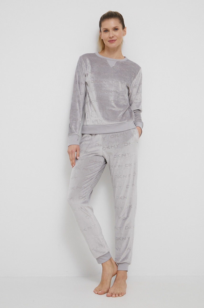 

Пижама Dkny дамска в сиво, Сив