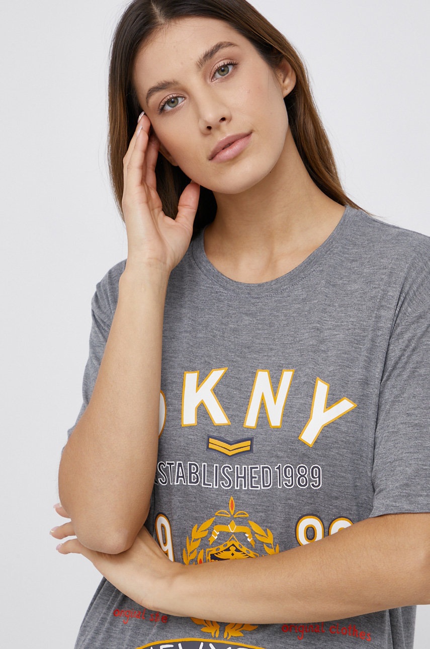 

Нічна сорочка Dkny жіноча колір сірий
