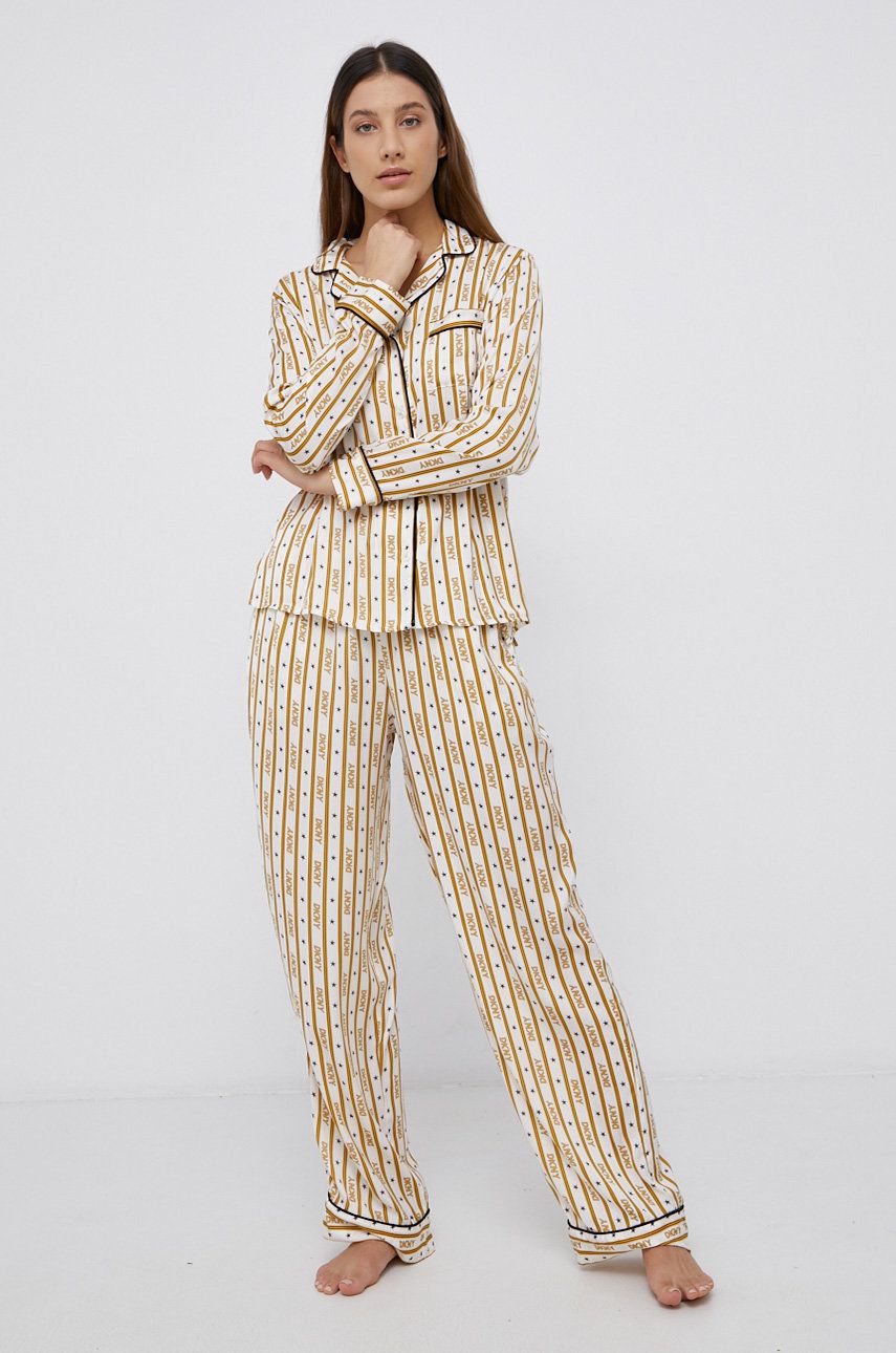 Dkny Pijama femei, culoarea auriu answear.ro imagine noua lenjerie-femei.ro