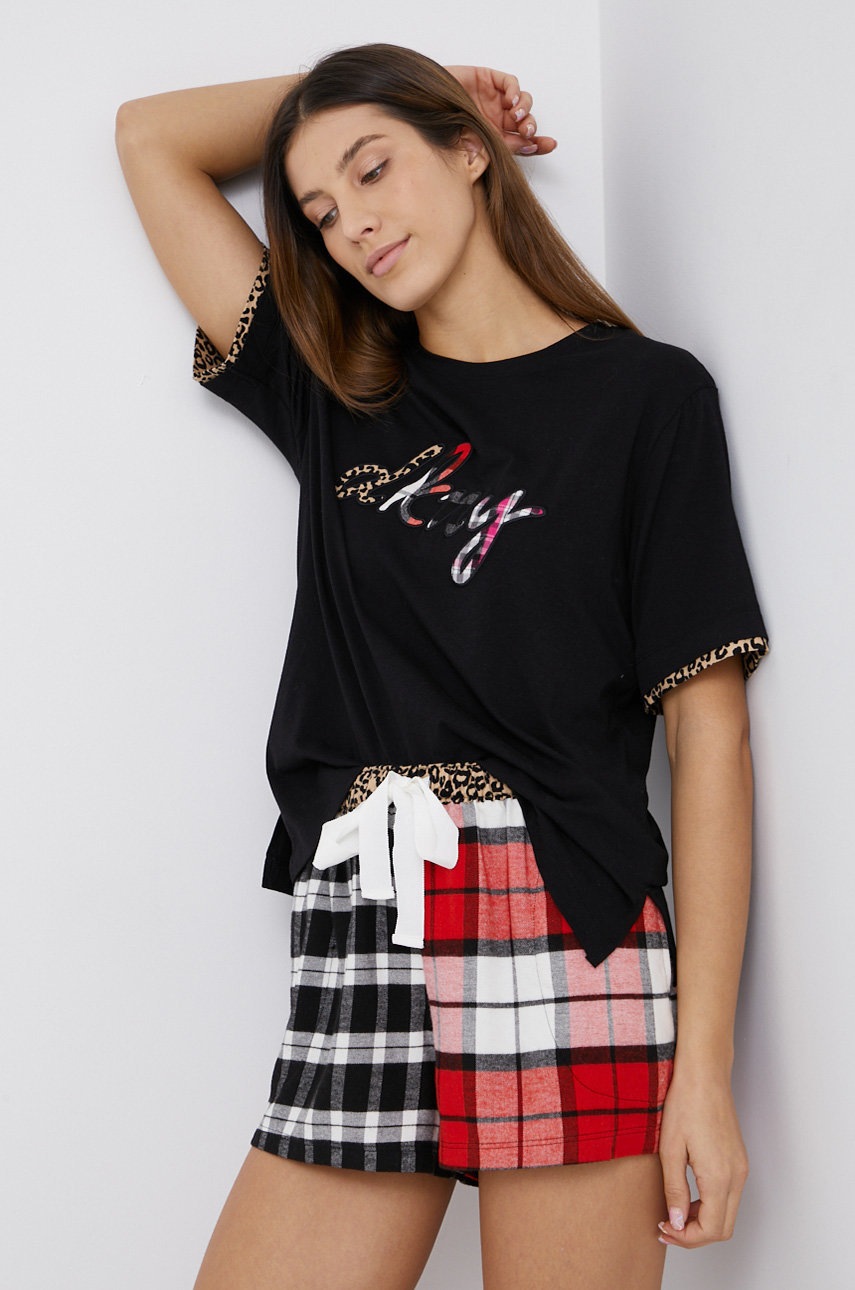

Пижама Dkny дамска в черно, Черен