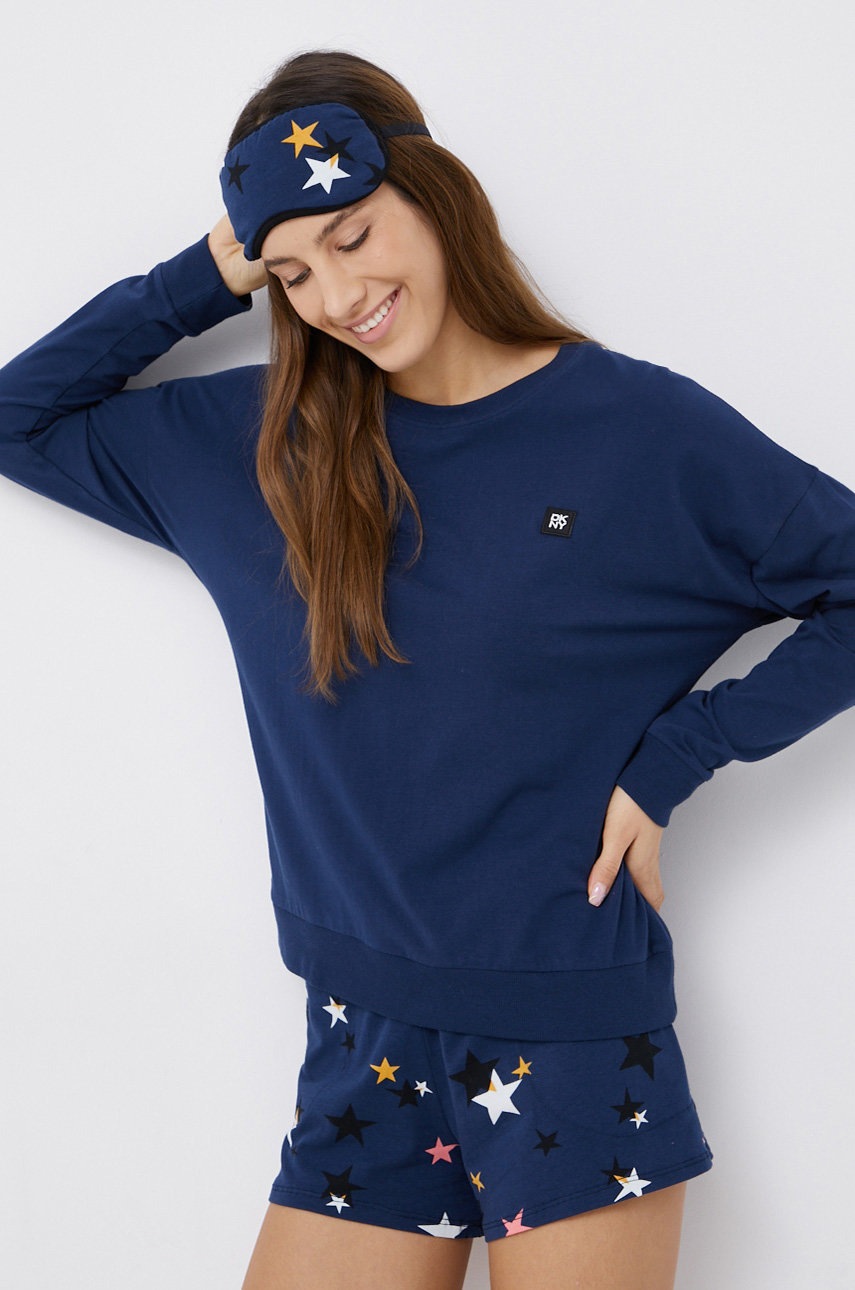 

Пижама с маска за сън Dkny дамска в тъмносиньо, Тъмносин