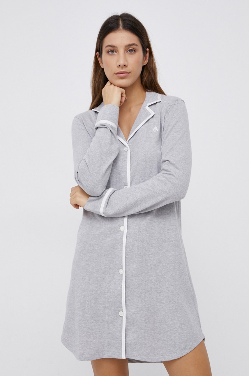 

Нощница Lauren Ralph Lauren дамска в сиво, Сив