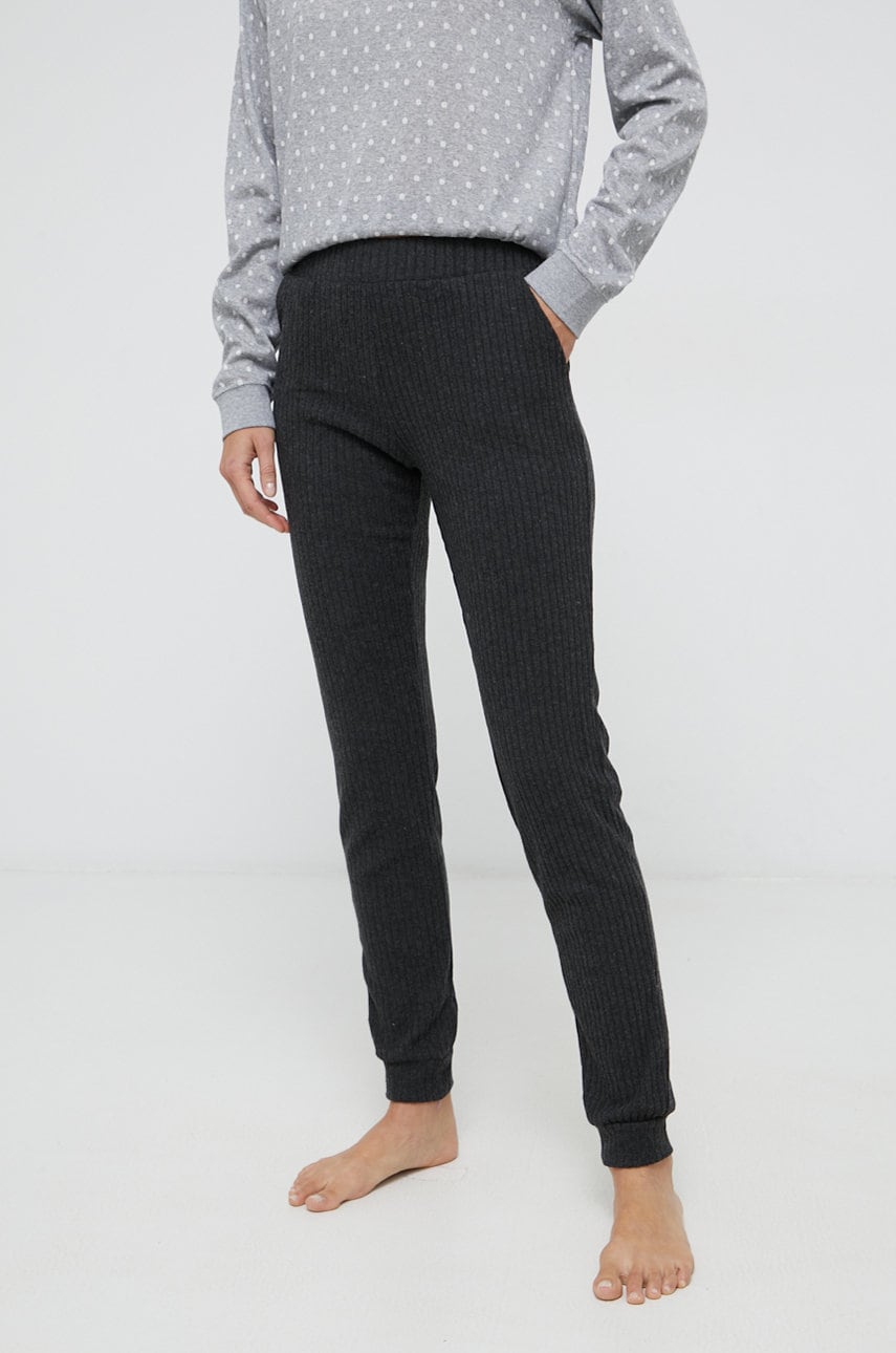 Etam Pantaloni de pijama Cael culoarea gri