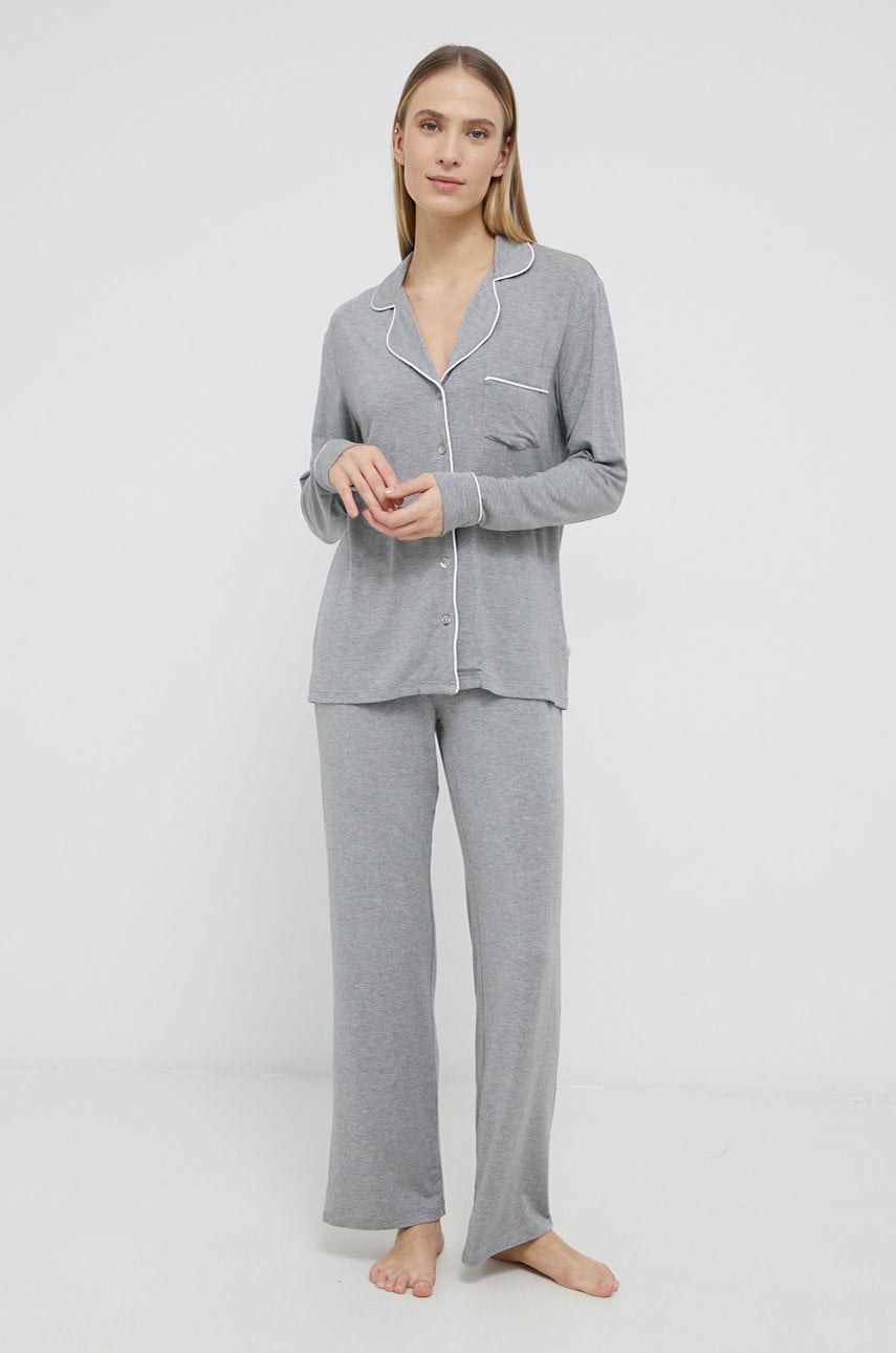 UGG Compleu pijama Lenon Set culoarea gri