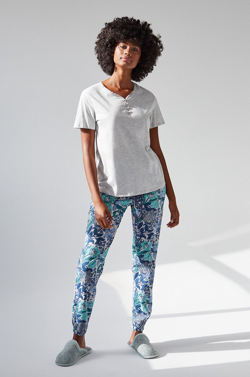 Women'secret tricou de pijama culoarea galben, bumbac