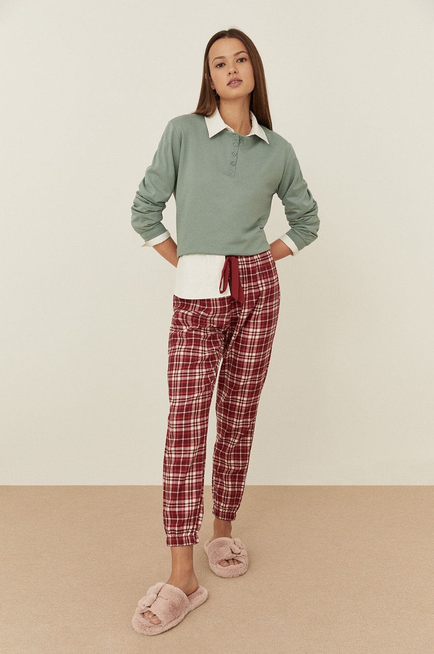 Women’secret Pantaloni de pijama culoarea rosu answear.ro