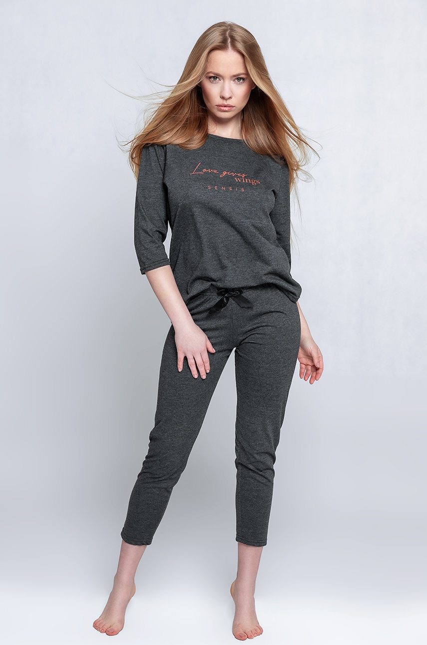 Sensis pijama femei, culoarea gri