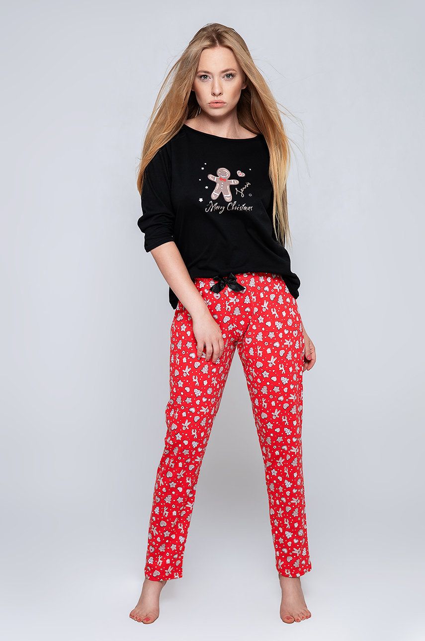 Sensis Pijama Sammy culoarea rosu, bumbac answear.ro imagine 2022 13clothing.ro