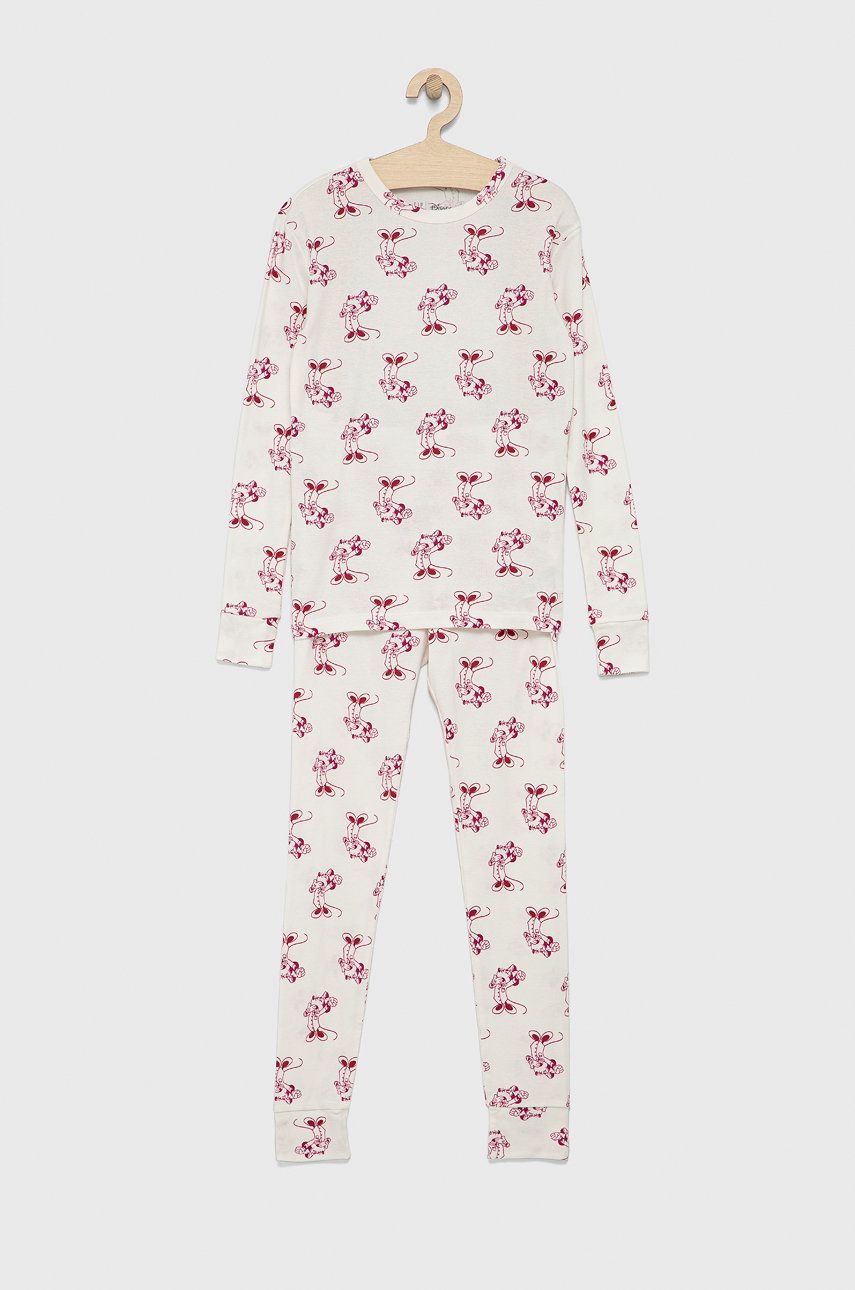 GAP Pijamale de bumbac pentru copii x Disney culoarea alb, modelator