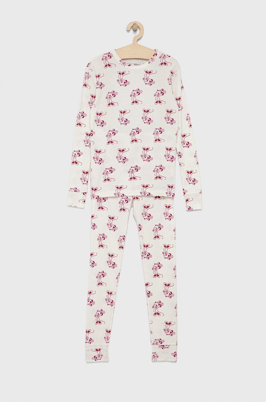 Gap pijamale de bumbac pentru copii x disney culoarea alb, modelator