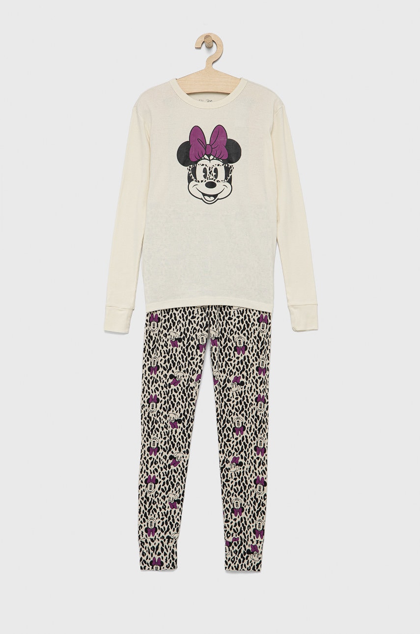 Gap pijamale de bumbac pentru copii x disney culoarea galben, modelator