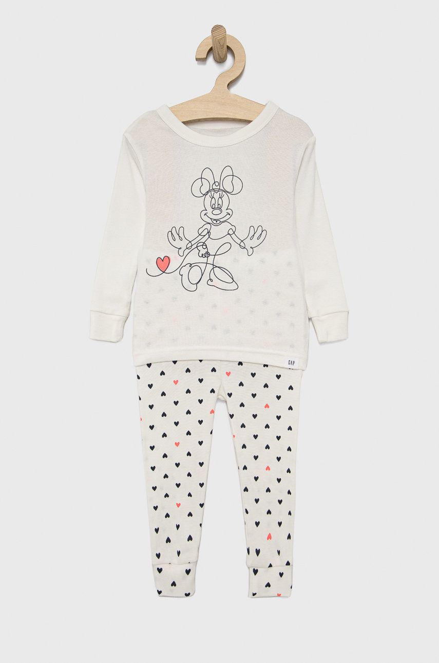 GAP pijamale de bumbac pentru copii culoarea alb, modelator