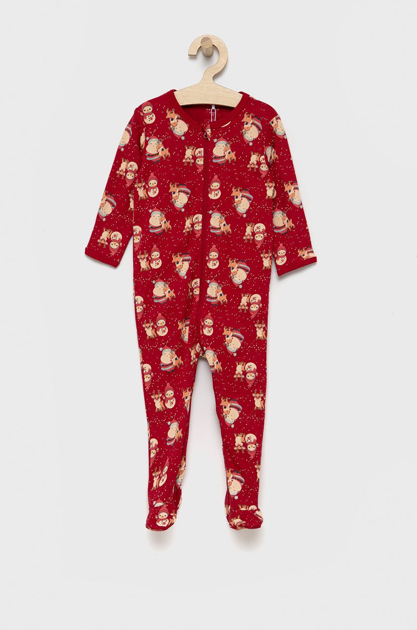 Name it Kombinezon piżamowy dziecięcy kolor czerwony wzorzysta