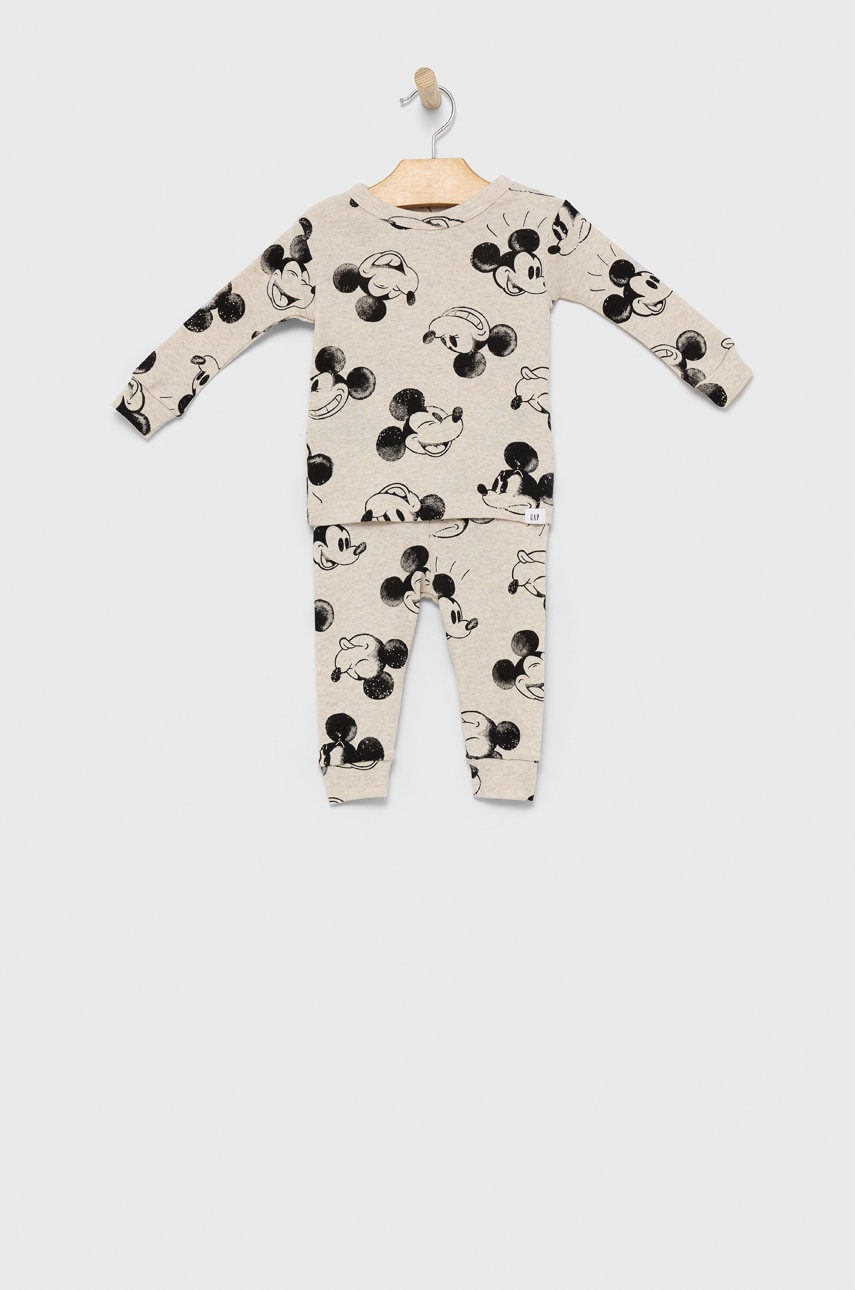Gap pijamale de bumbac pentru copii x disney culoarea bej, modelator