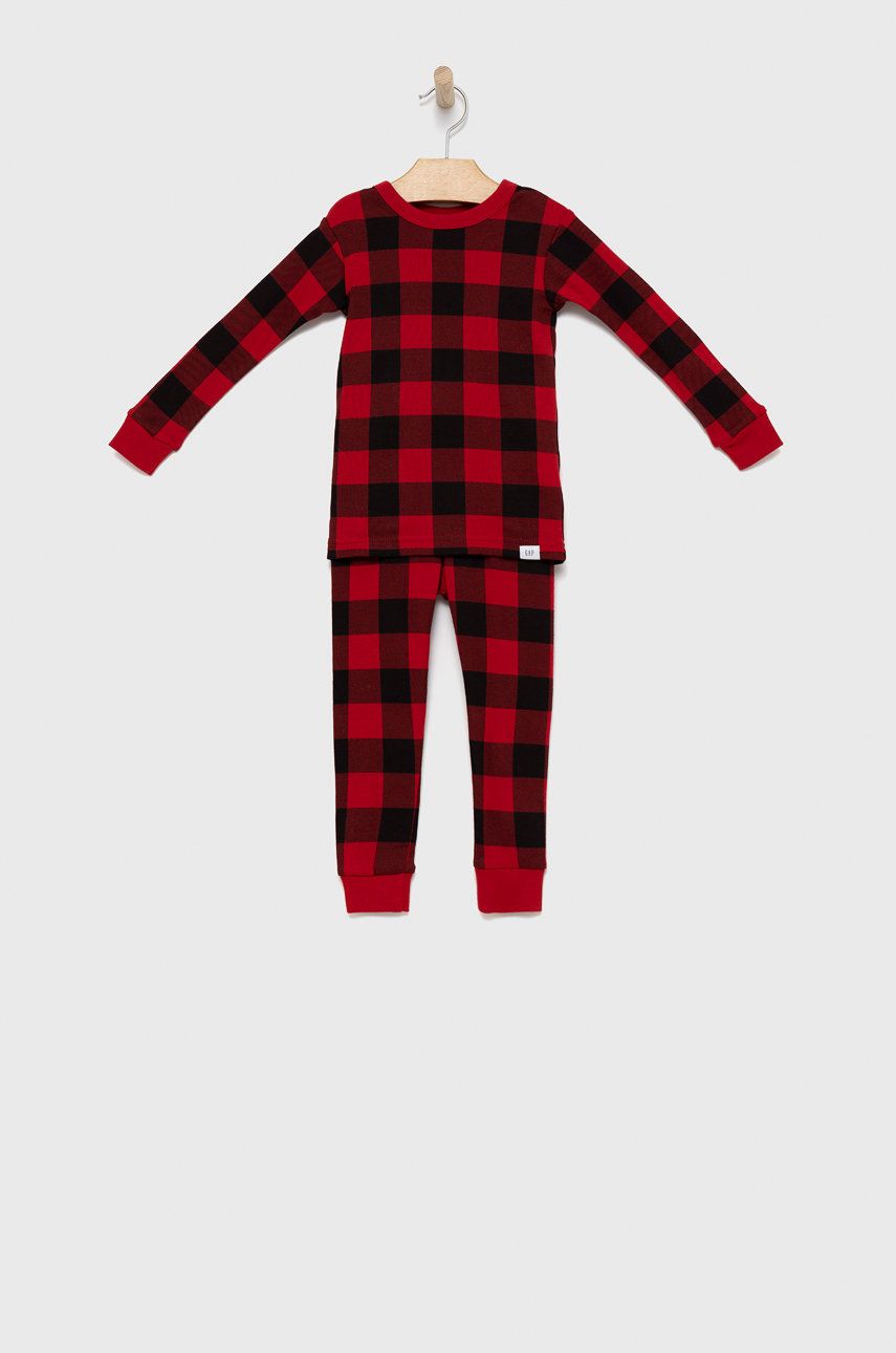 GAP Pijamale de bumbac pentru copii culoarea rosu, modelator